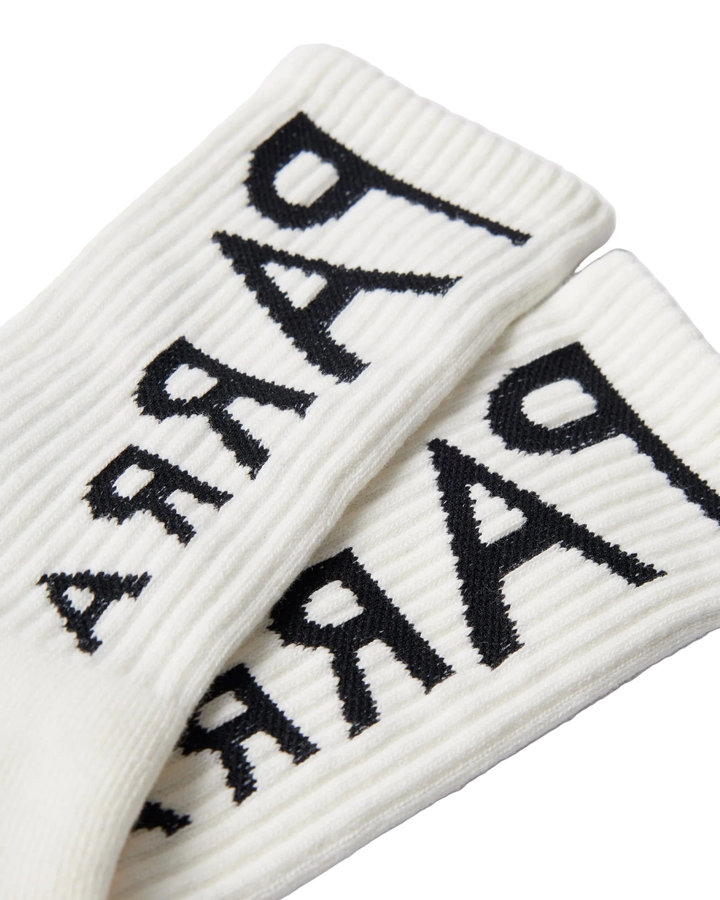 REVERSED FLAG LOGO CREW SOCKS WHITE