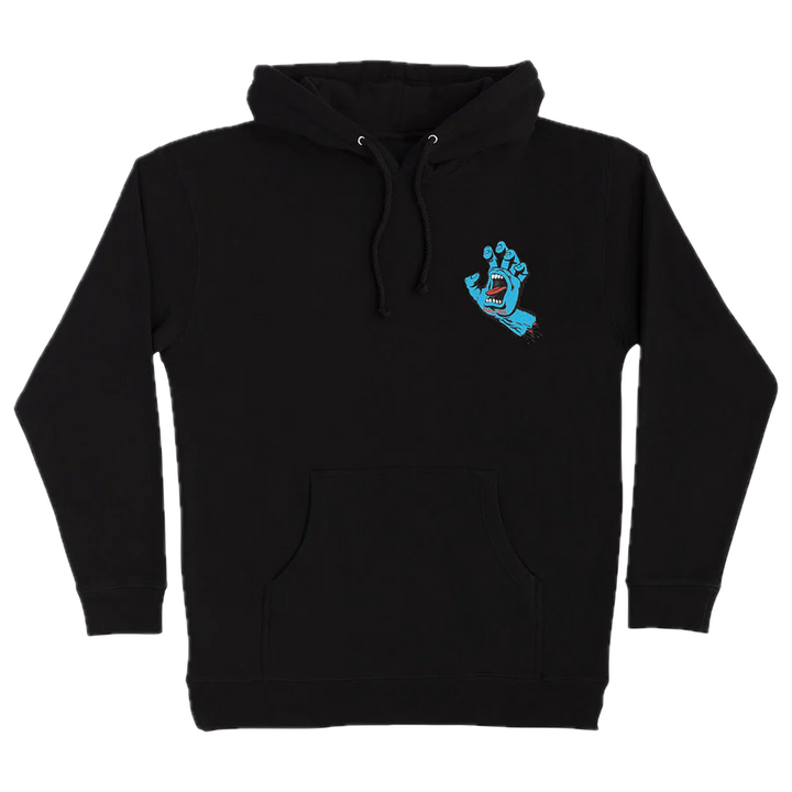 SCREAMING HAND CHEST HOODIE BLACK