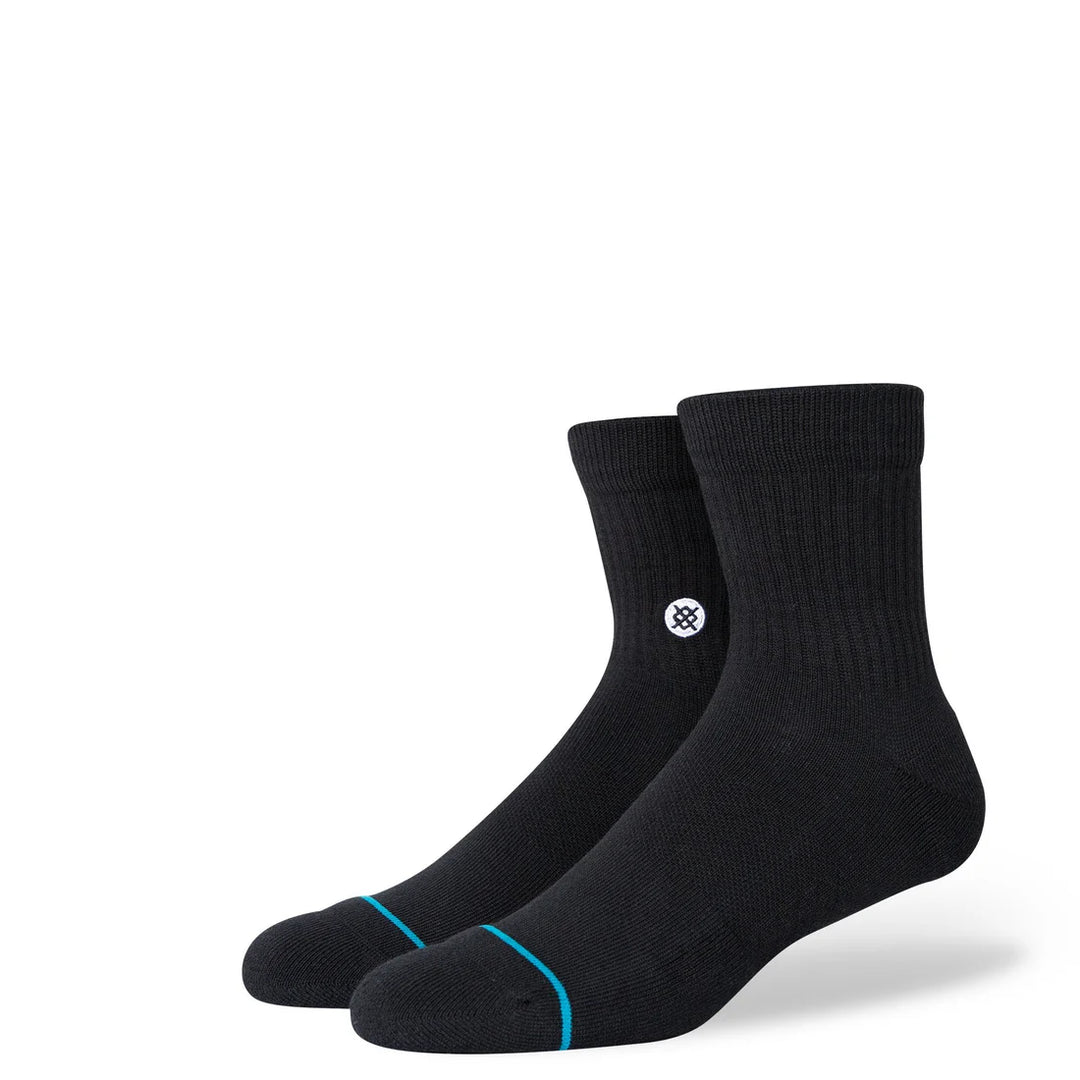 ICON QUARTER 3 PACK SOCKS BLACK