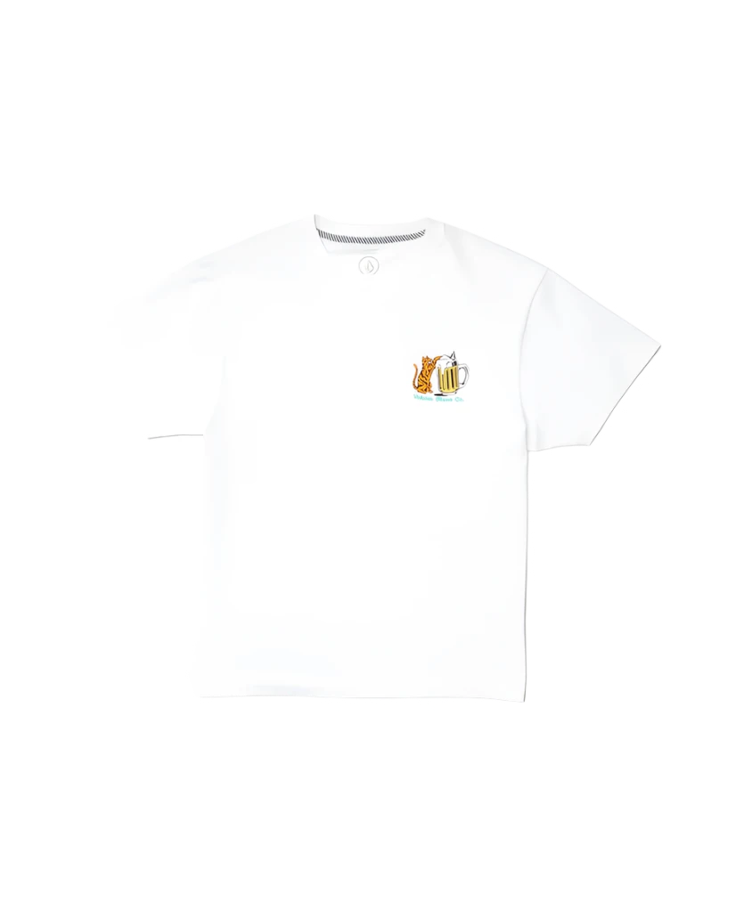 CURIOUS CAT TEE WHITE