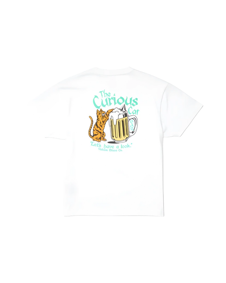 CURIOUS CAT TEE WHITE