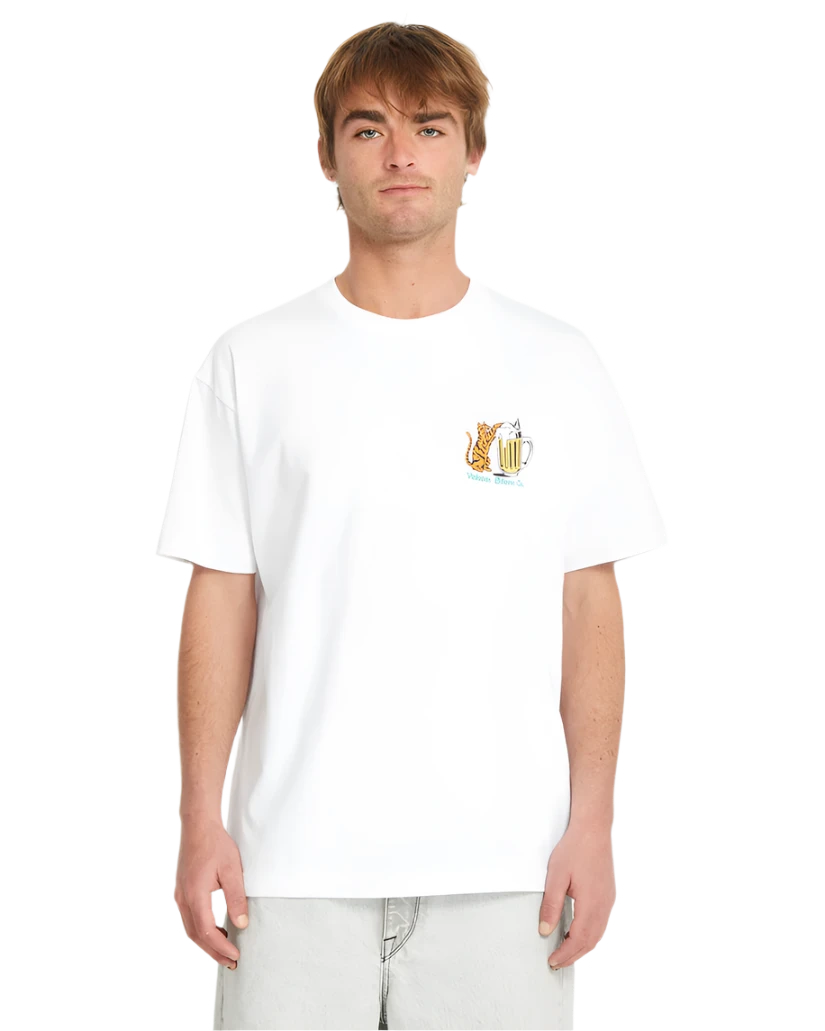 CURIOUS CAT TEE WHITE