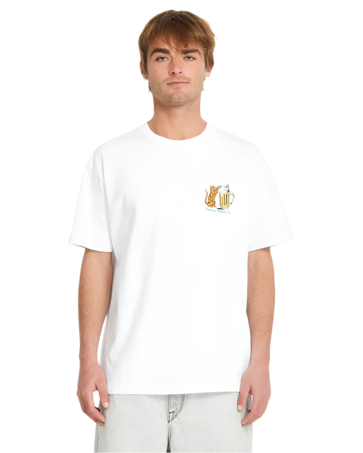 CURIOUS CAT TEE WHITE