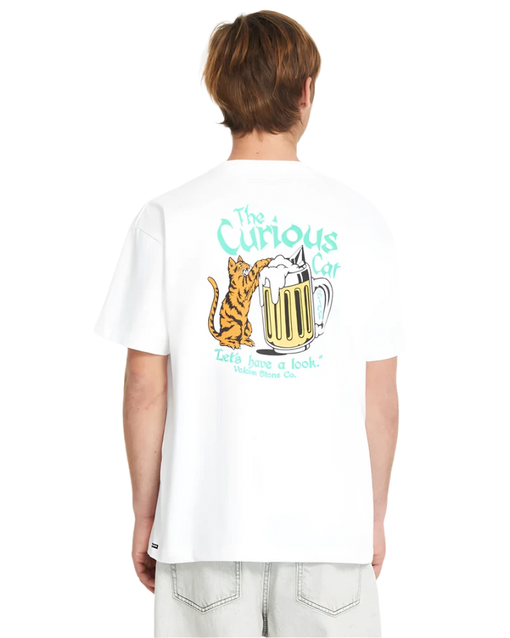 CURIOUS CAT TEE WHITE