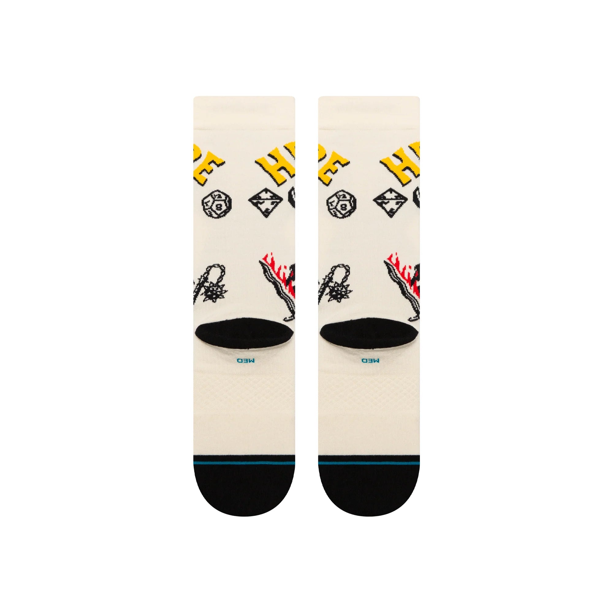 STRANGER THINGS HELLFIRE SOCKS VINTAGE WHITE