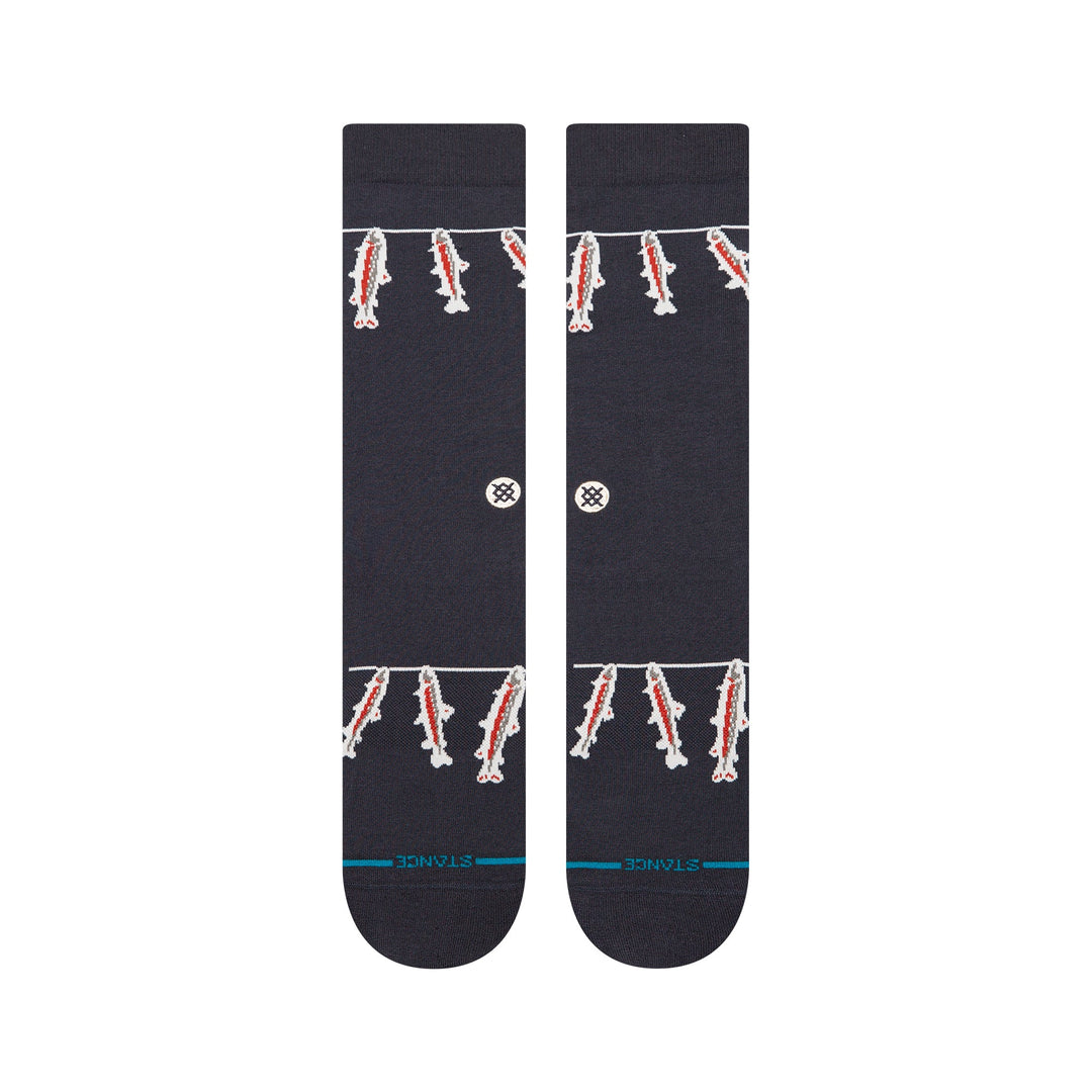 GONE FISHIN CREW SOCKS BLACK
