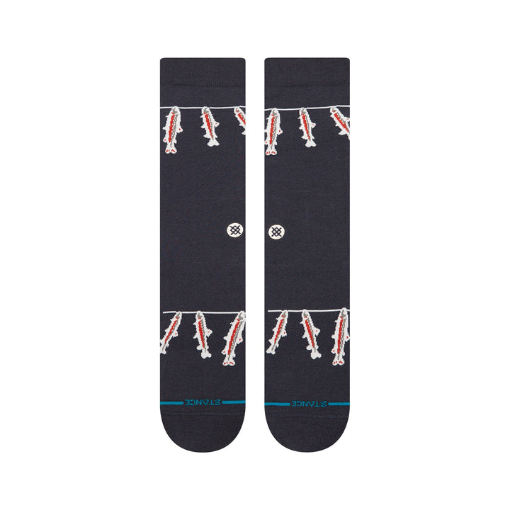 GONE FISHIN CREW SOCKS BLACK
