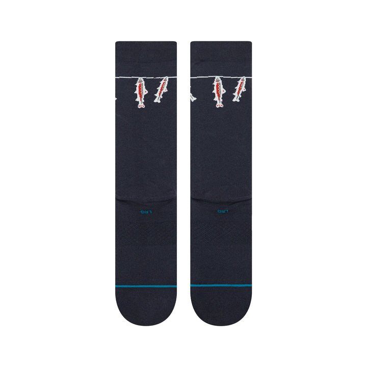 GONE FISHIN CREW SOCKS BLACK