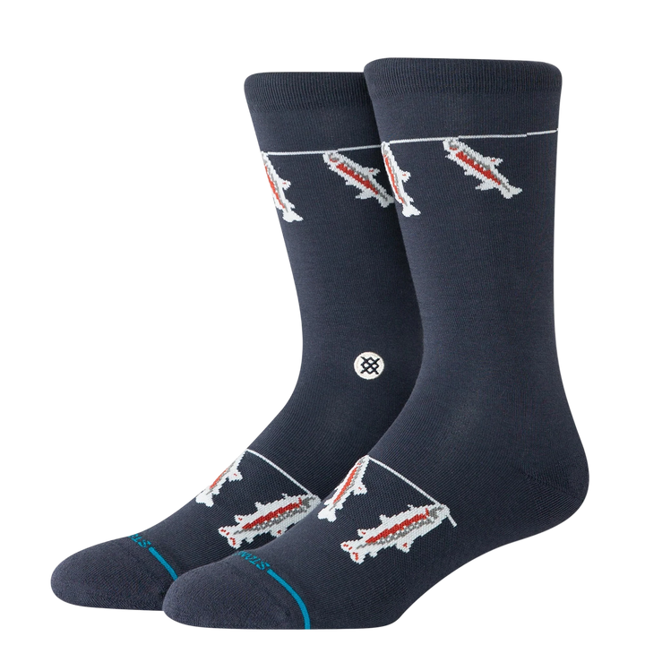 GONE FISHIN CREW SOCKS BLACK