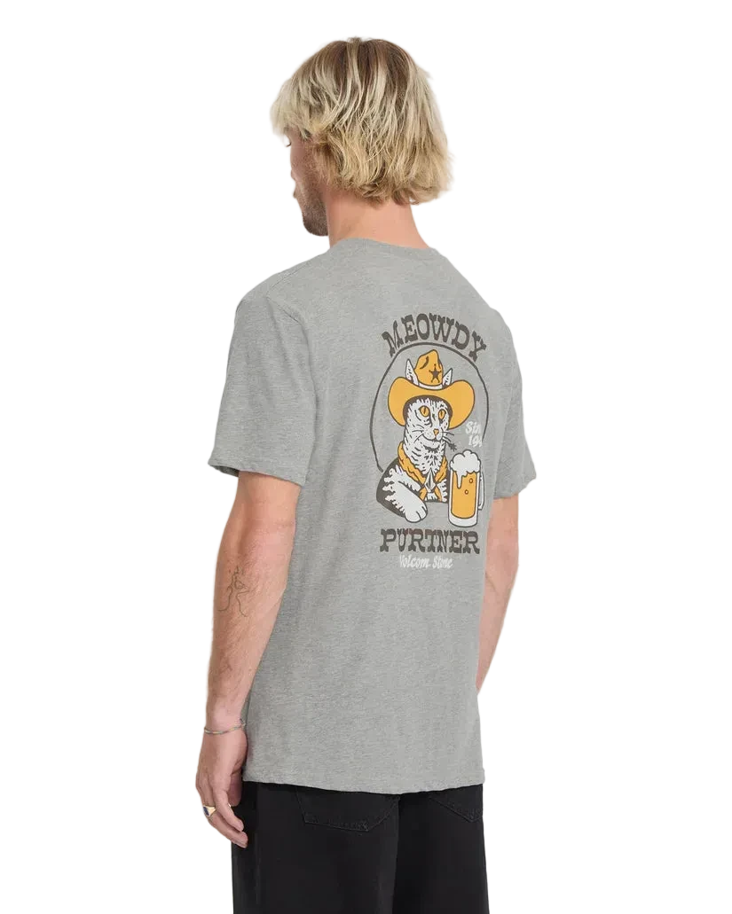 MEOWDY TEE HEATHER GREY