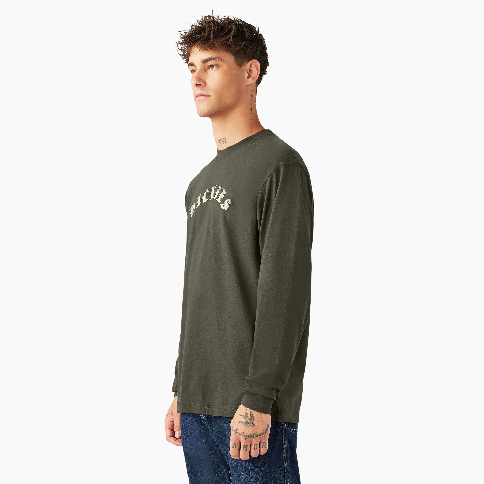 DICKIES X SPITFIRE LONGSLEEVE TEE OLIVE