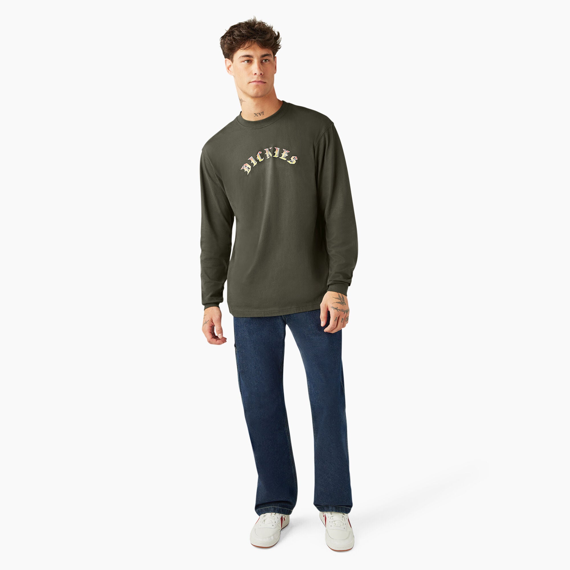 DICKIES X SPITFIRE LONGSLEEVE TEE OLIVE