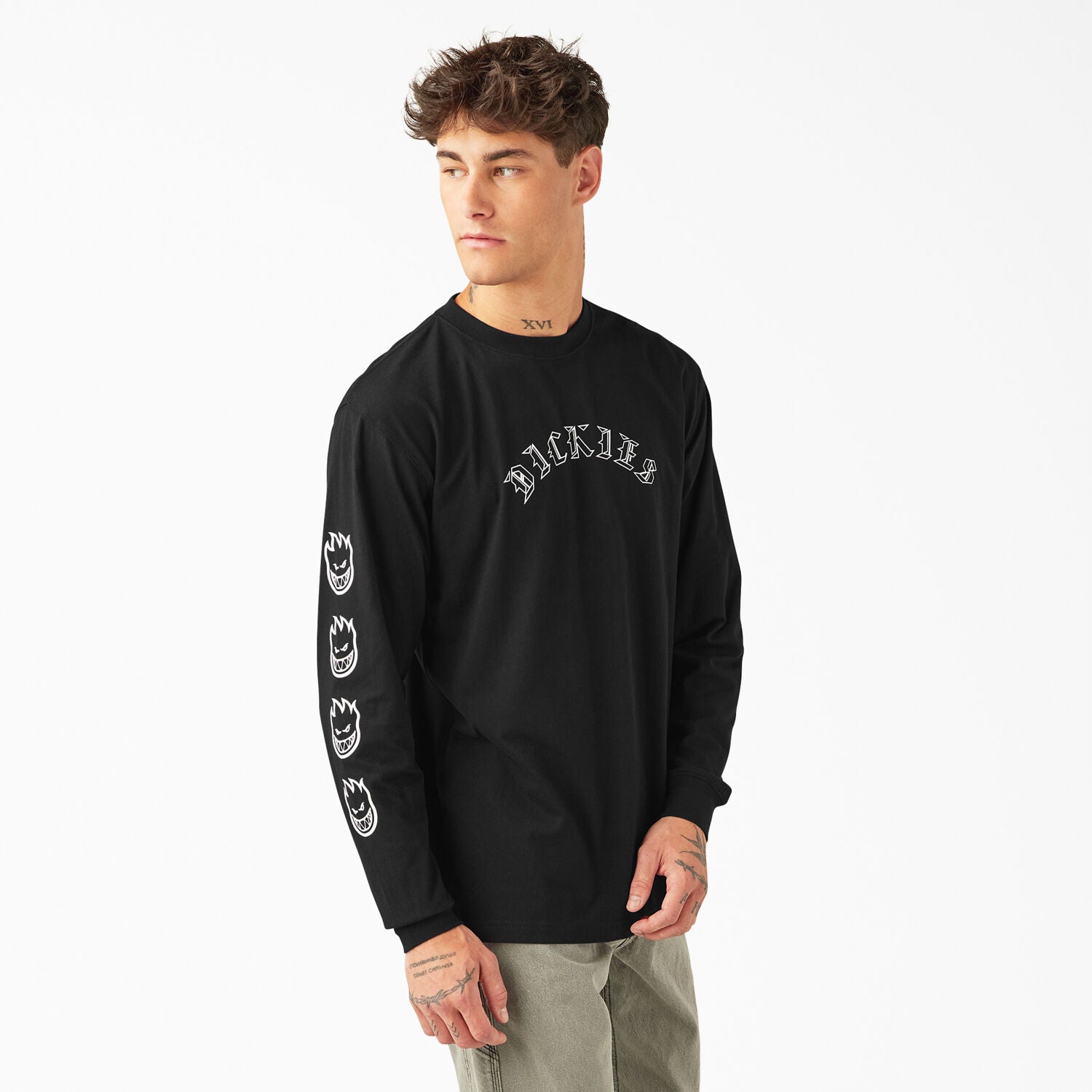 DICKIES X SPITFIRE LONGSLEEVE TEE BLACK