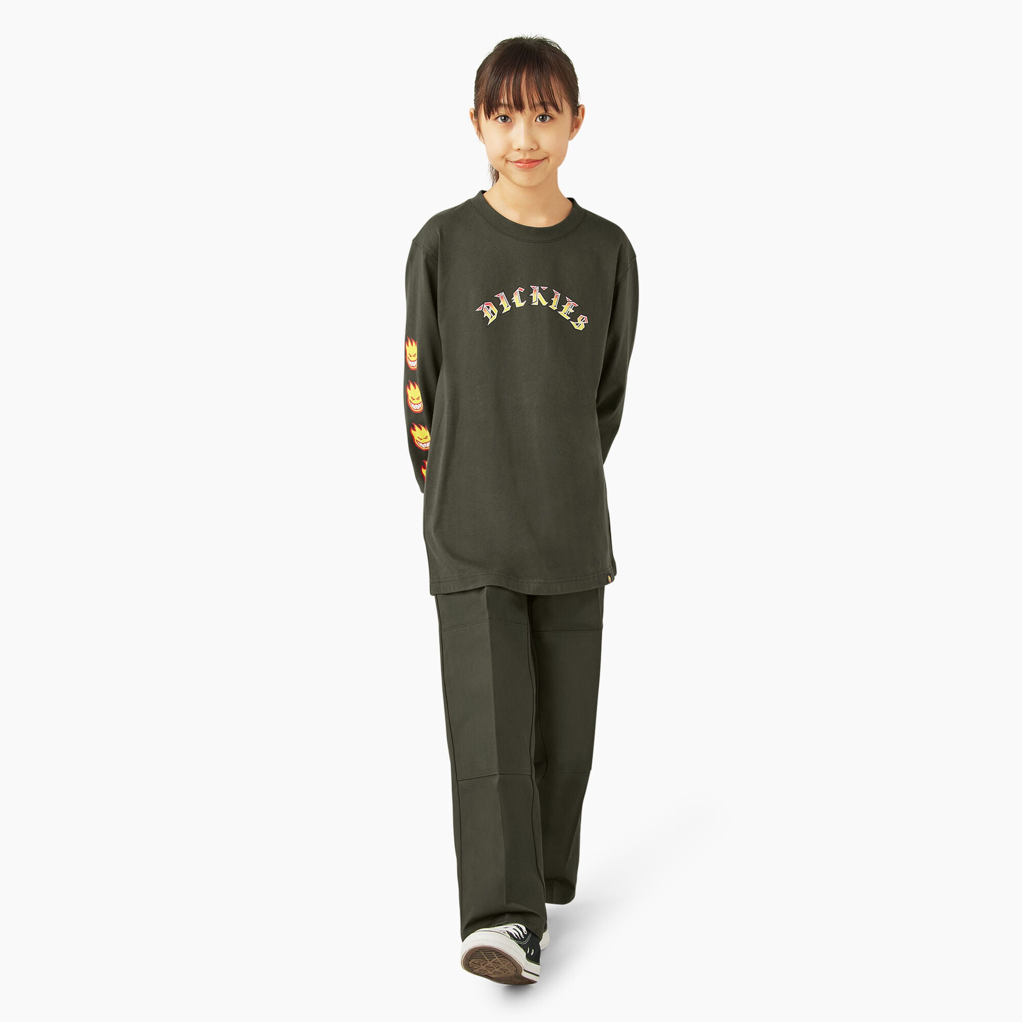 KIDS DICKIES X SPITFIRE LONGSLEEVE TEE OLIVE