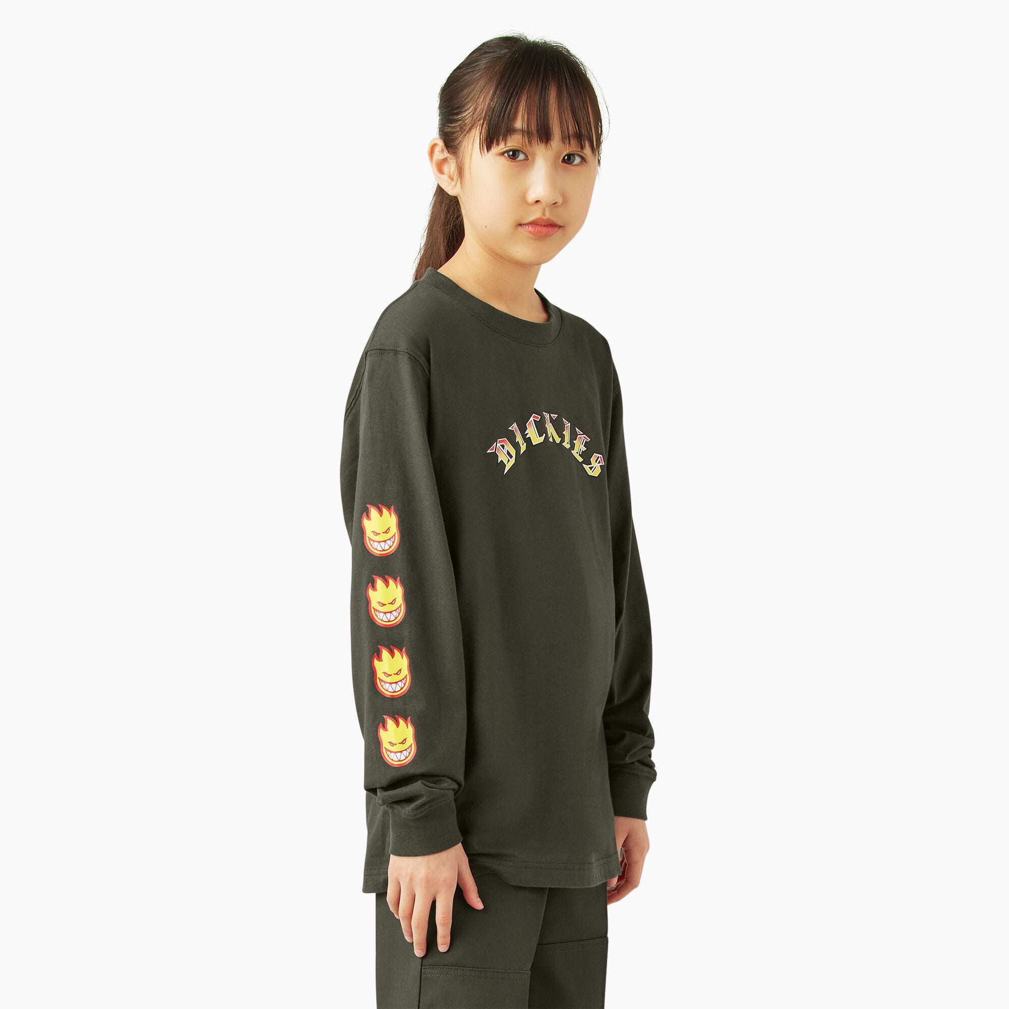 KIDS DICKIES X SPITFIRE LONGSLEEVE TEE OLIVE