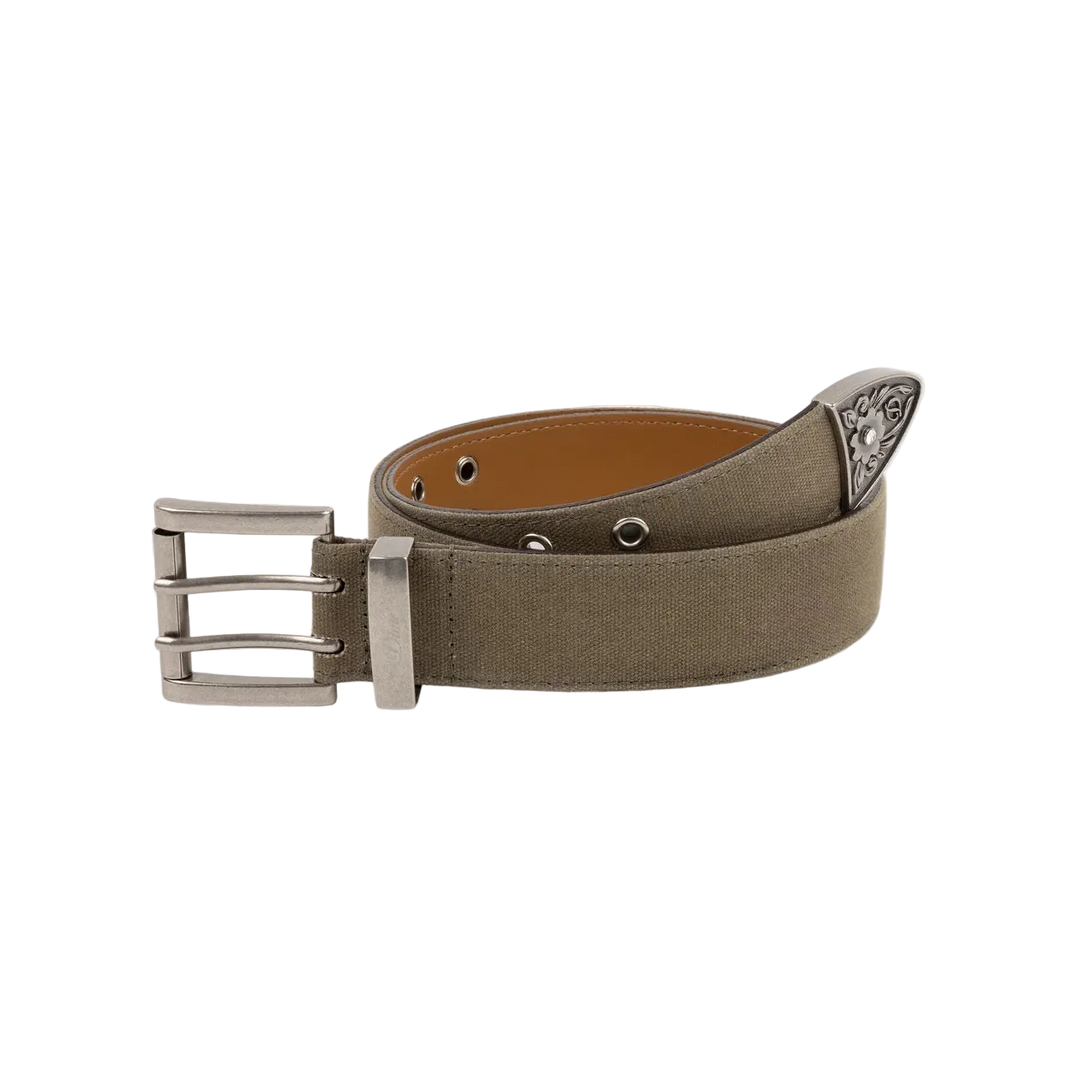 WAXED CANVAS BELT BROWN OLIVE