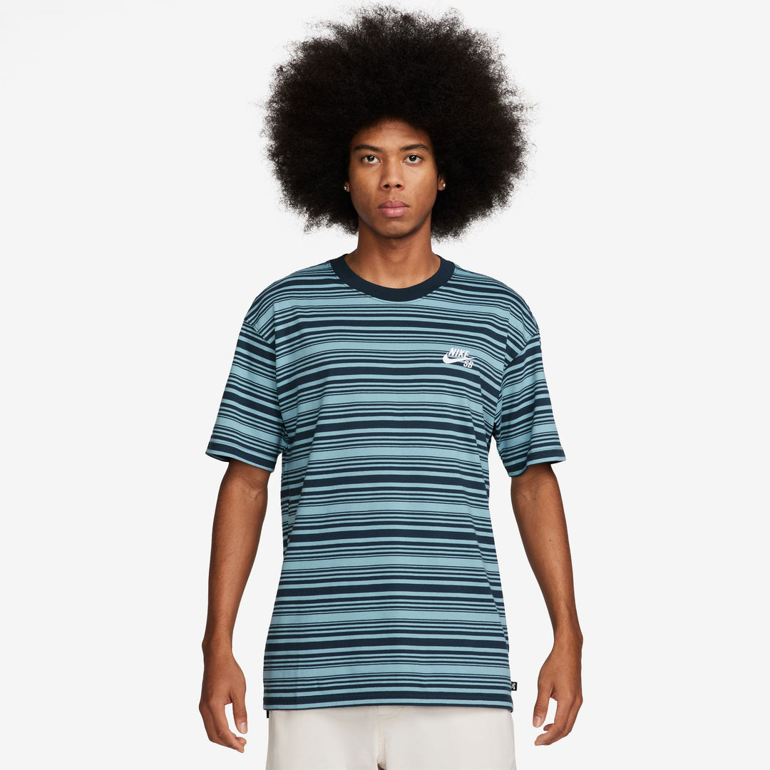 M90 STRIPE TEE DENIM TURQUOISE