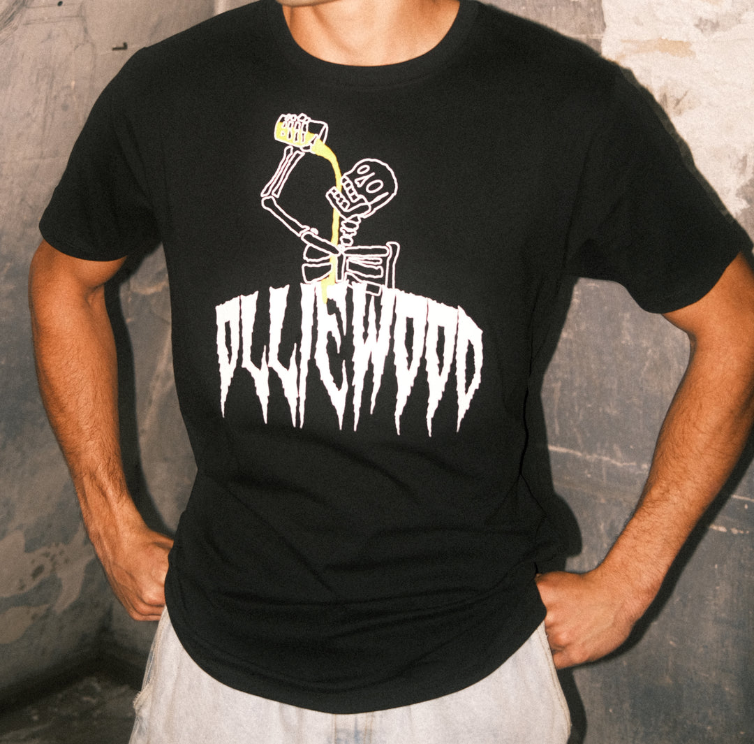 OLLIEWOOD SKELETON TEE BLACK