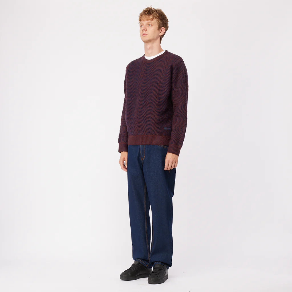 MOHAIR WAVE KNIT BURGUNDY