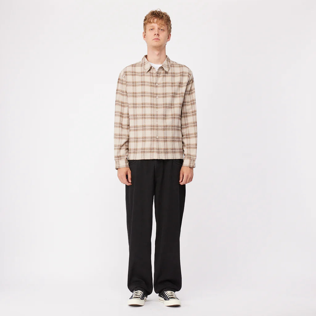 PLAID FLANNEL SHIRT BEIGE
