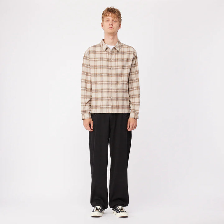 PLAID FLANNEL SHIRT BEIGE