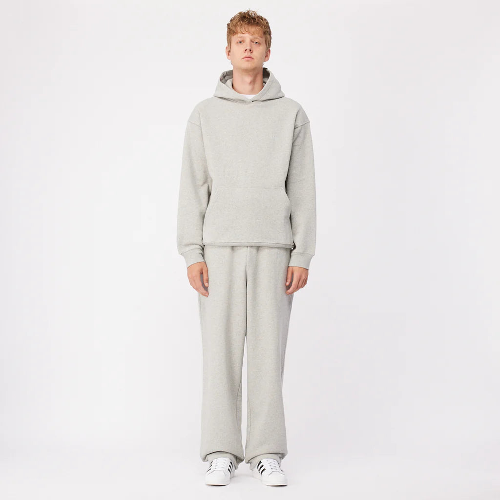 CURSIVE SMALL LOGO HOODIE HEATHER GREY