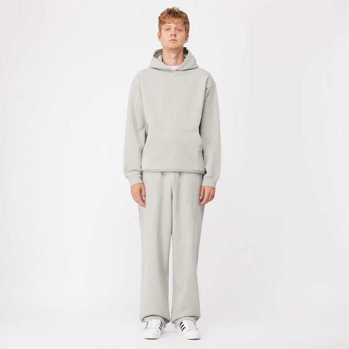 CURSIVE SMALL LOGO HOODIE HEATHER GREY