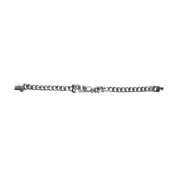FUCK IT WRAPED ID BRACELET SILVER