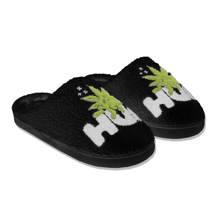 FUZZY SLIPPERS BLACK