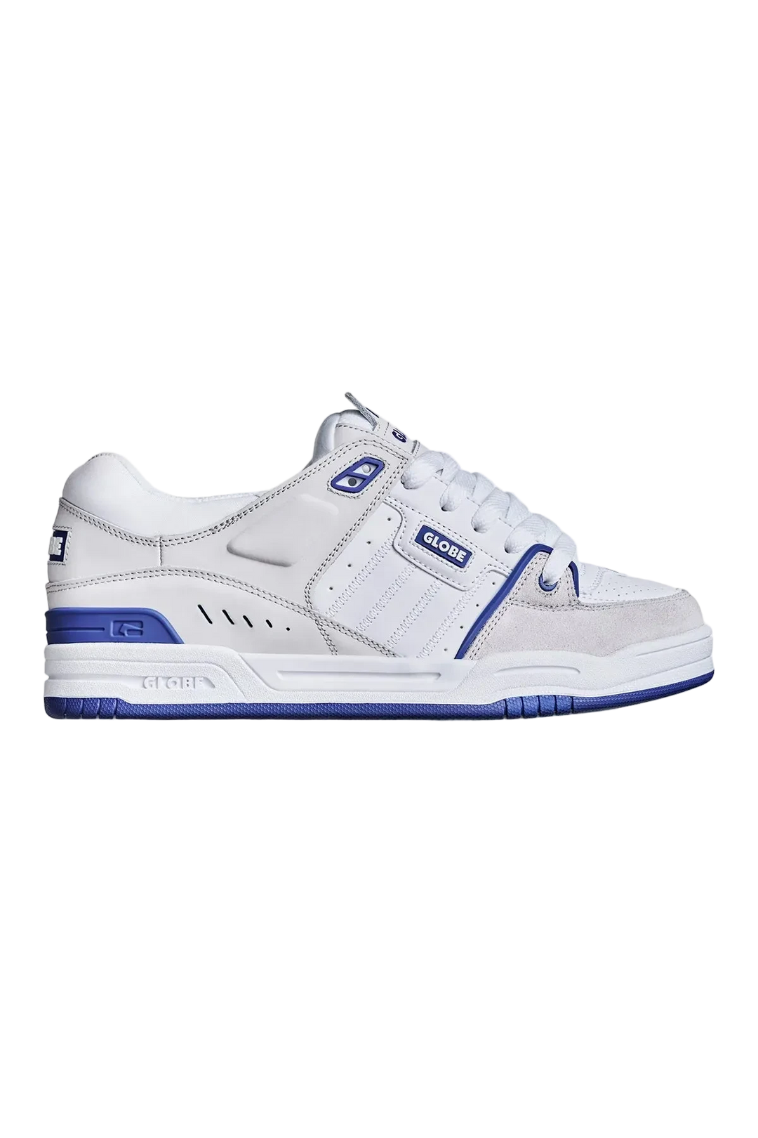 Globe Fusion shoe blue white side view