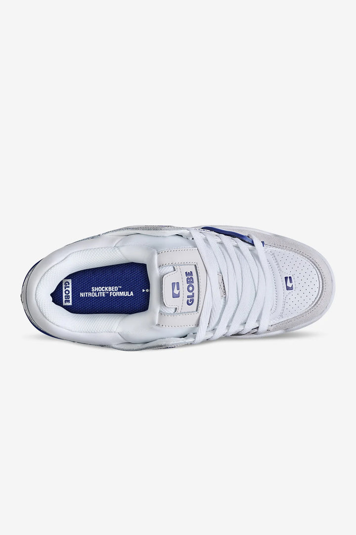 Globe Fusion shoe blue white top
 view