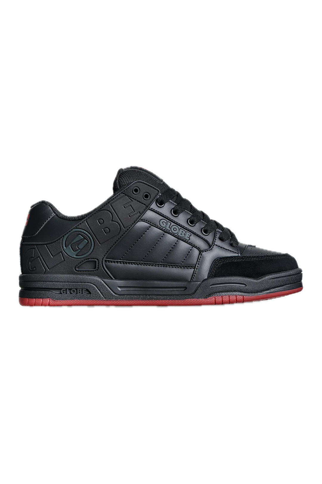 TILT BLACK/RED/CHARCOAL SKATESHOE SNEAKER SIDE