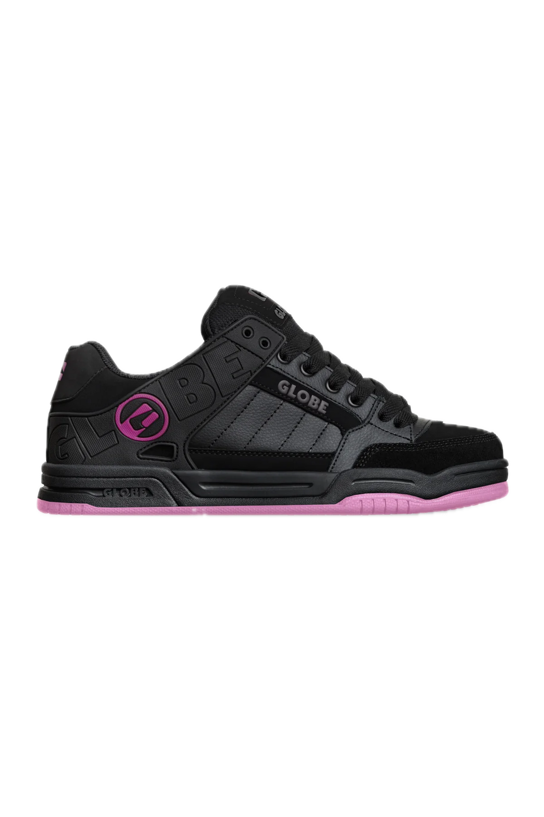 GLOBE TILT BLACK/PINK SKATESHOE SNEAKER SIDE
