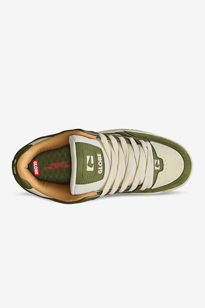 Globe tilt green skate shoes  top view
