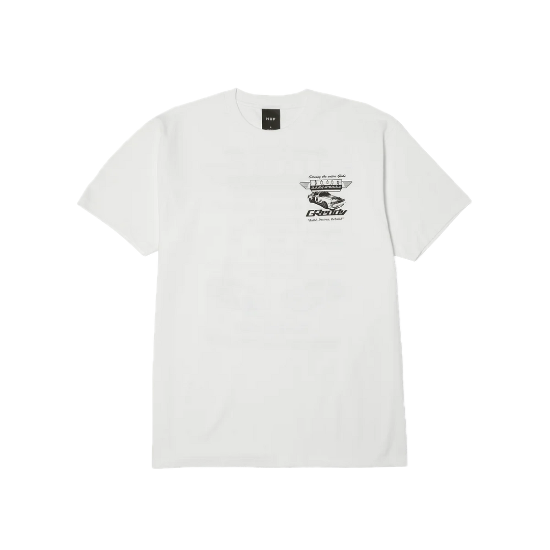 HUF X GREDDY BODY WORKS TEE WHITE