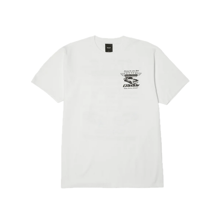 HUF X GREDDY BODY WORKS TEE WHITE