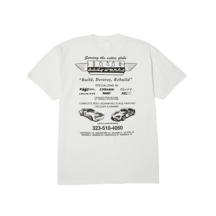 HUF X GREDDY BODY WORKS TEE WHITE