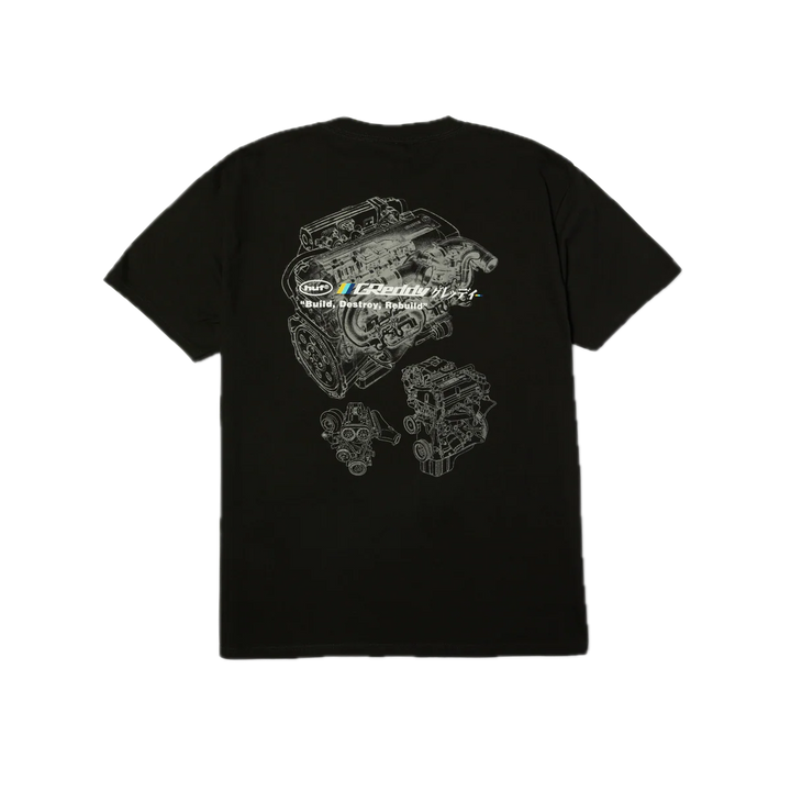 HUF X GREDDY MOTORS TEE BLACK