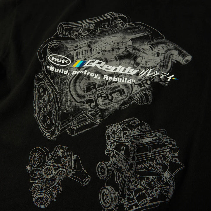 HUF X GREDDY MOTORS TEE BLACK