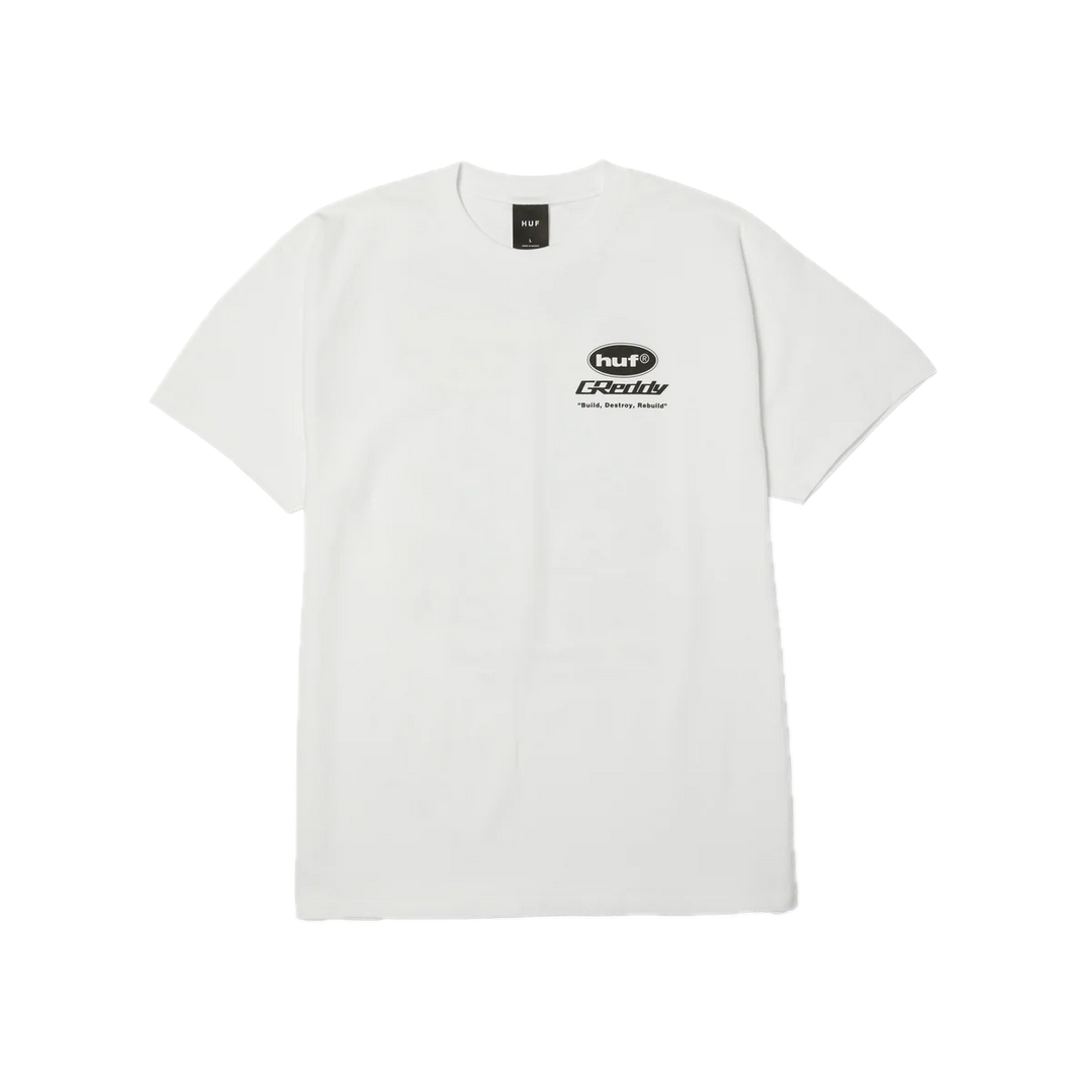 HUF X GREDDY PARTS TEE WHITE