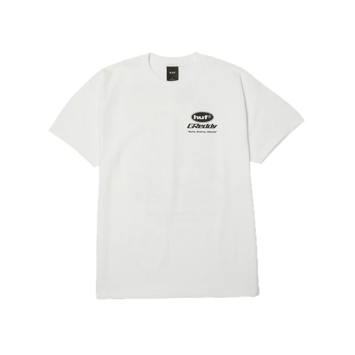 HUF X GREDDY PARTS TEE WHITE