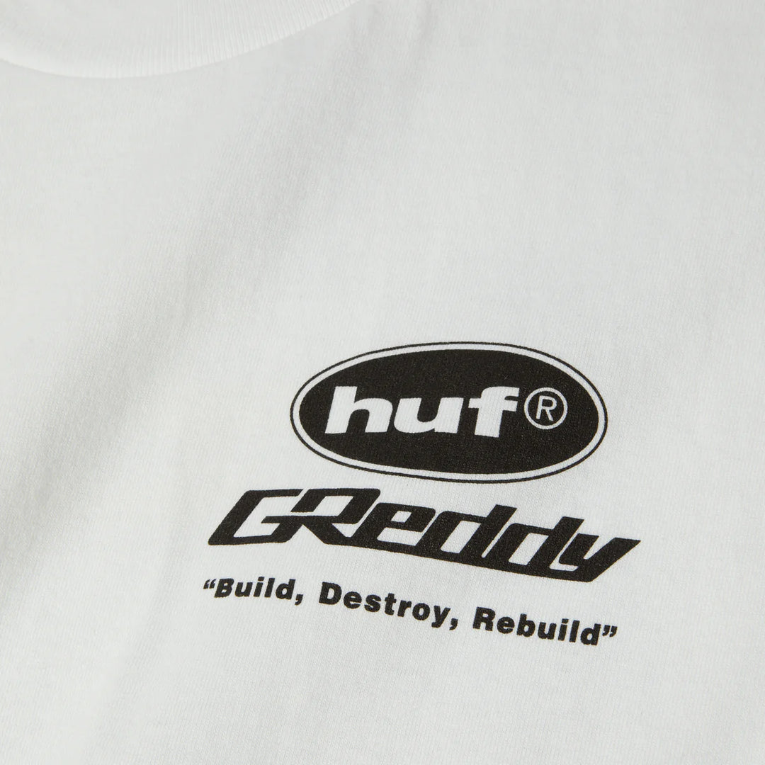 HUF X GREDDY PARTS TEE WHITE