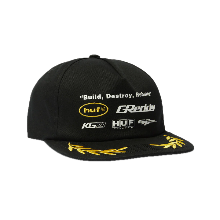 HUF X GREDDY TEAM SNAPBACK BLACK
