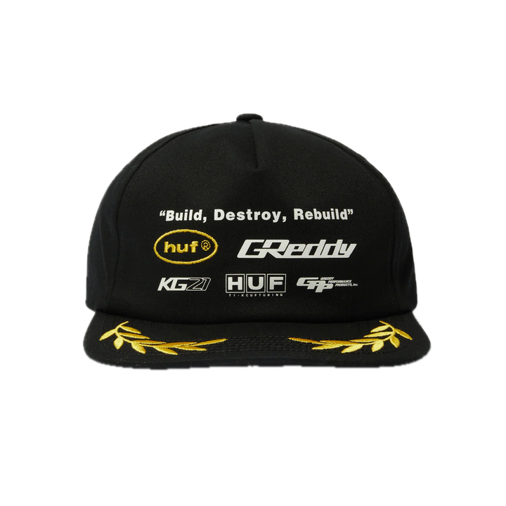 HUF X GREDDY TEAM SNAPBACK BLACK