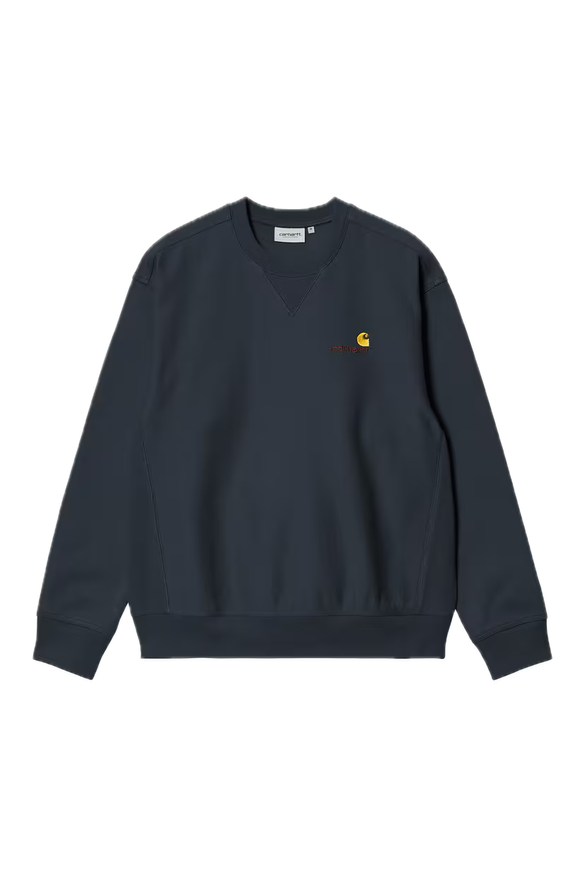 Carhartt American Script Crewneck Deep Night Front