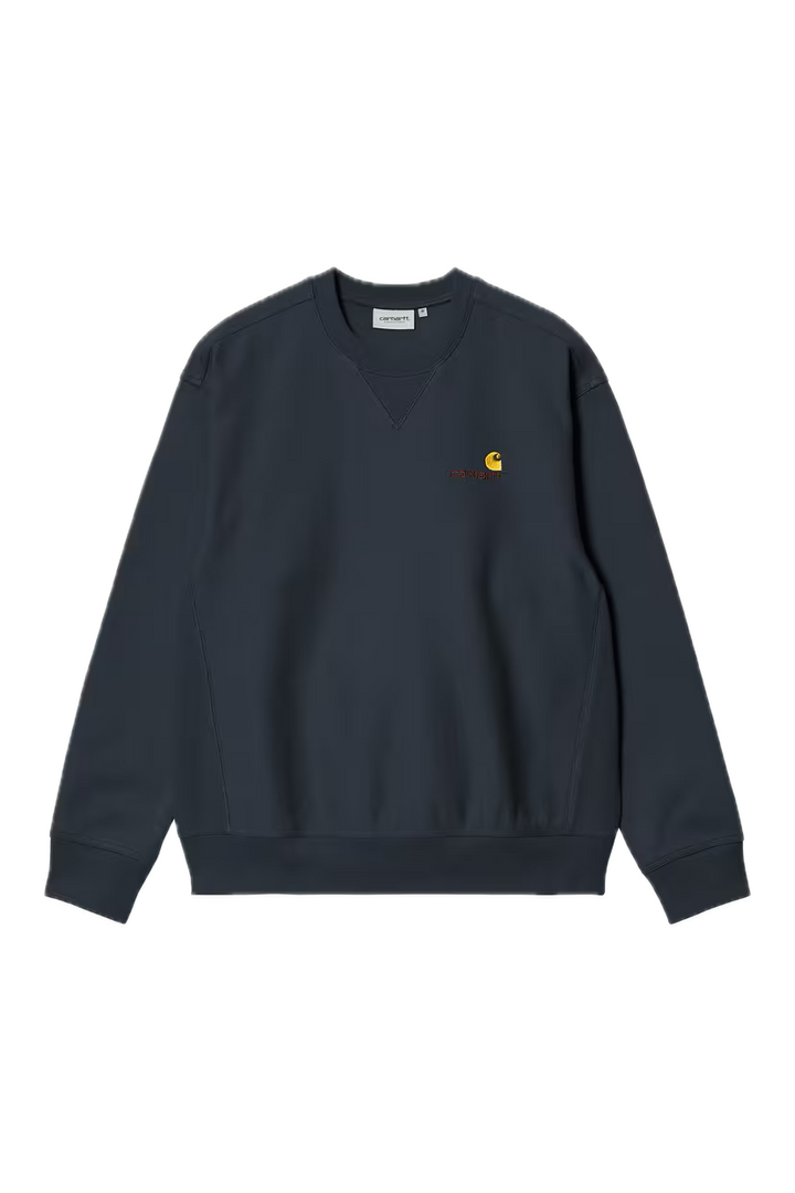 Carhartt American Script Crewneck Deep Night Front