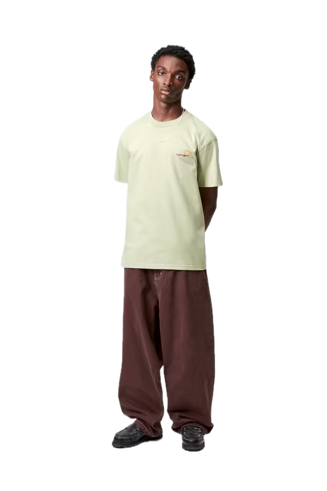 AMERICAN SCRIPT TEE PALE OLIVE