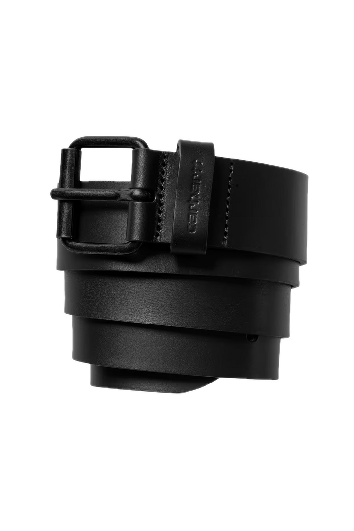 SCRIPT LEATHER BELT BLACK