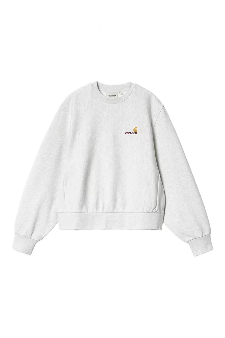 Grey crtewneck with logo on the chest