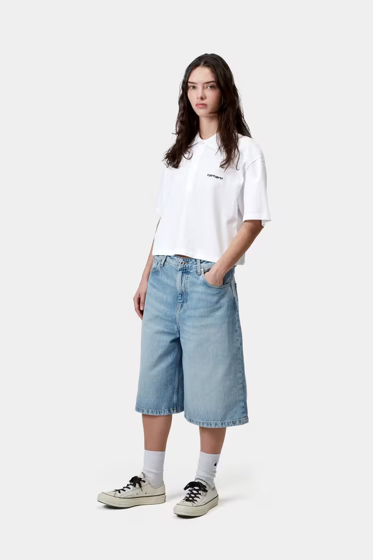 CARHARTT W'SCRIPT POLO T-SHIRT WHITE/BLACK FIT
